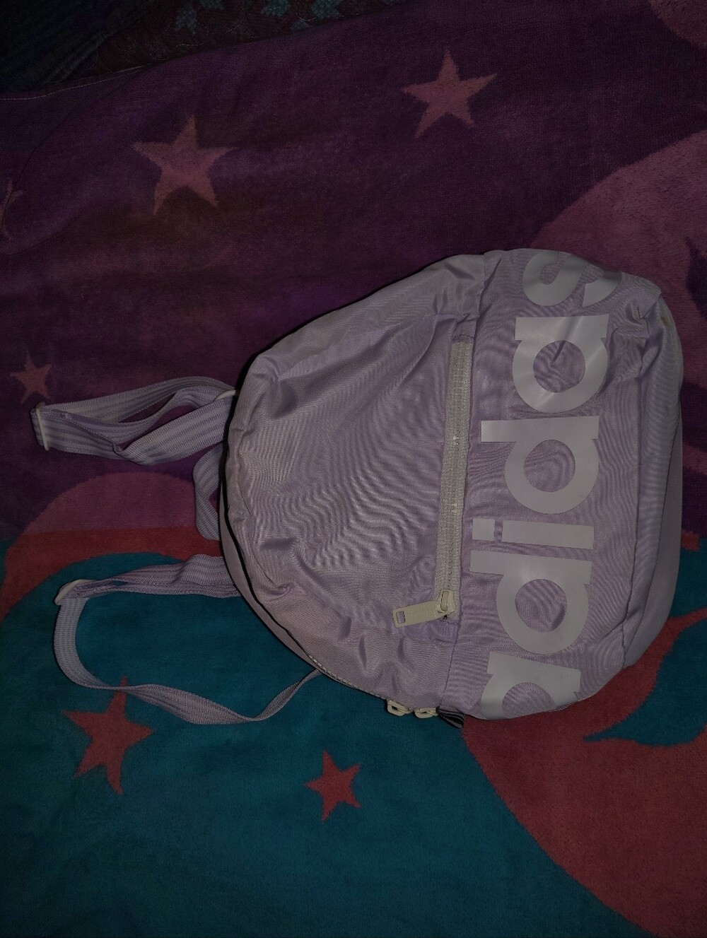 adidas Lavender Mini Backpack with White Logo